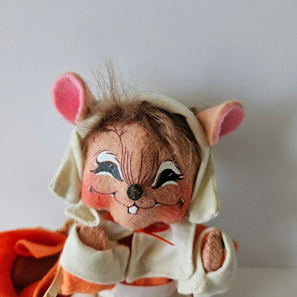 Annalee Dolls Thanksgiving Pilgrim Mouse Girl 6in Handpainted Felt Harvest Tooth